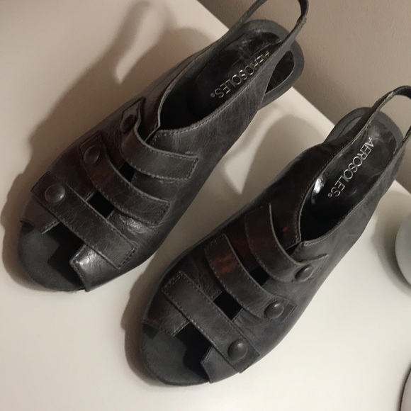 Aerosoles Satisfaxtion Grey Heels Size 8 - Picture 2 of 9